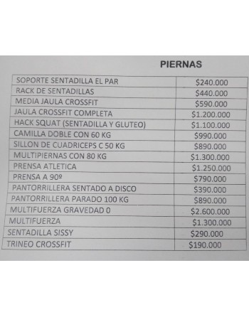 Lista precios varios