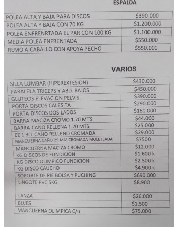 Precios Varios